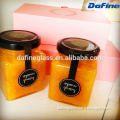 Manufacture wholesale Cheap clear square glass honey jam pickle jars with metal lid